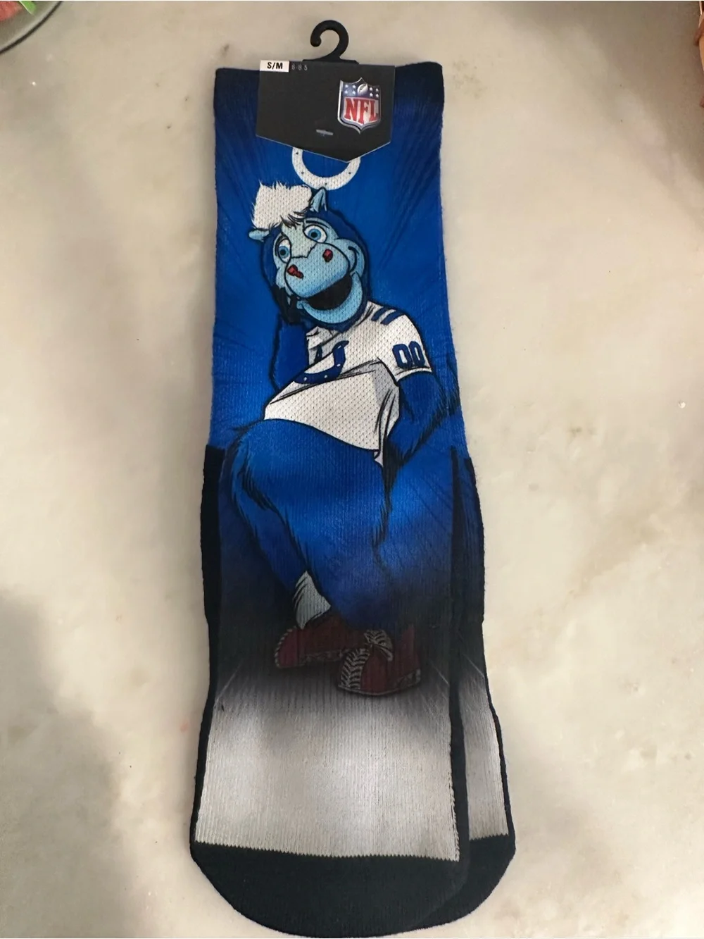 Indianapolis Colts Mascot Athletic Crew Socks in Blue